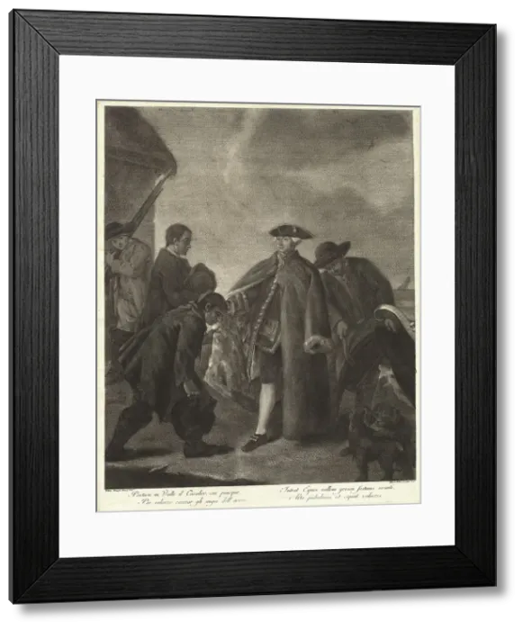 Framed Print : Portasi in Valle il Cavalier... (Arrival of the Master), 1763. Creator: Marco Alvise Pitteri Framed Print : Portasi in Valle il Cavalier... (Arrival of the Master), 1763. Creator: Marco Alvise Pitteri