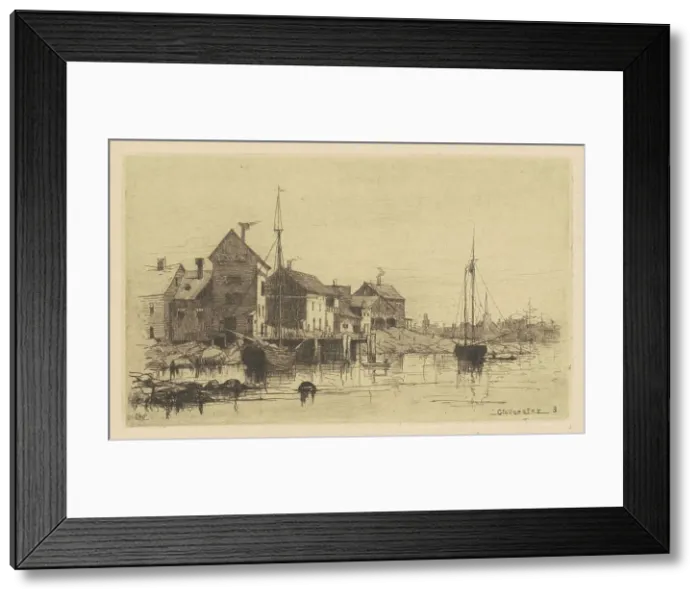 Framed Print : Fish-Houses, 1881. Creator: Charles A Platt Framed Print : Fish-Houses, 1881. Creator: Charles A Platt