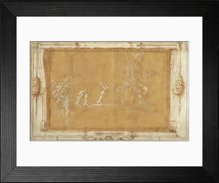 Framed Print : Various Figure Studies, c. 1493 / 1495. Creator: Filippino Lippi Framed Print : Various Figure Studies, c. 1493 / 1495. Creator: Filippino Lippi