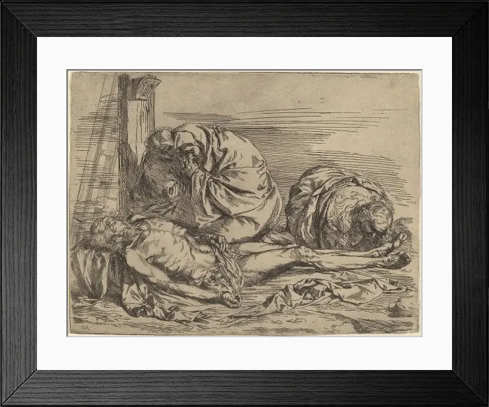 Framed Print : The Lamentation, before 1624. Creator: Ribera, Jusepe de, Follower of Framed Print : The Lamentation, before 1624. Creator: Ribera, Jusepe de, Follower of
