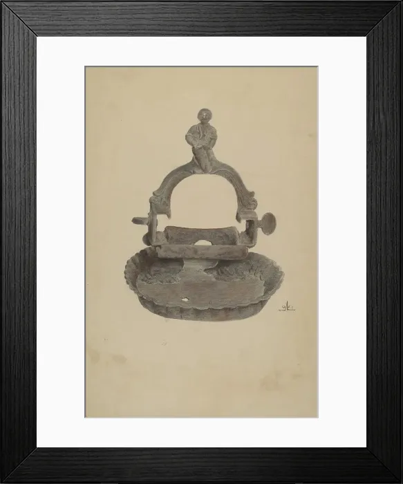 Framed Print : Foot Scraper, c. 1938. Creator: Ralph Atkinson Framed Print : Foot Scraper, c. 1938. Creator: Ralph Atkinson