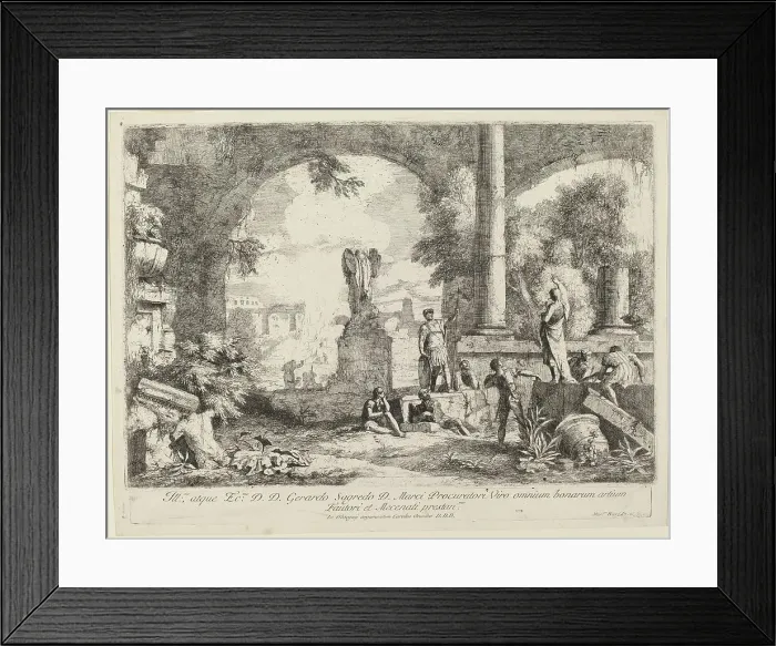 Framed Print : Landscape with Classical Ruins, 1720s. Creator: Marco Ricci Framed Print : Landscape with Classical Ruins, 1720s. Creator: Marco Ricci