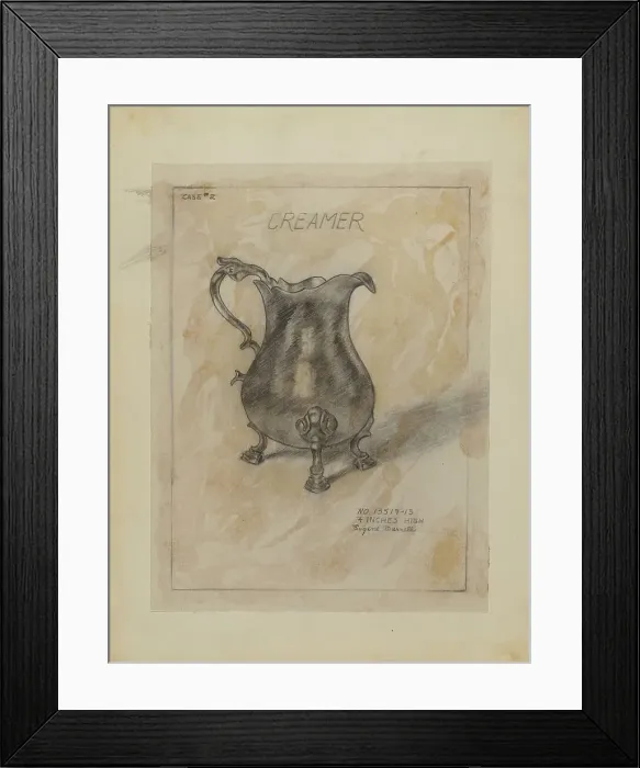 Framed Print : Silver Creamer, 1936 / 1942. Creator: Eugene Barrell Framed Print : Silver Creamer, 1936 / 1942. Creator: Eugene Barrell