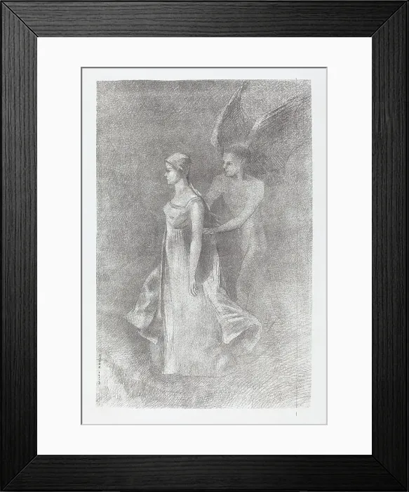 Framed Print : The Haunting (Hantise), 1893. Creator: Odilon Redon Framed Print : The Haunting (Hantise), 1893. Creator: Odilon Redon