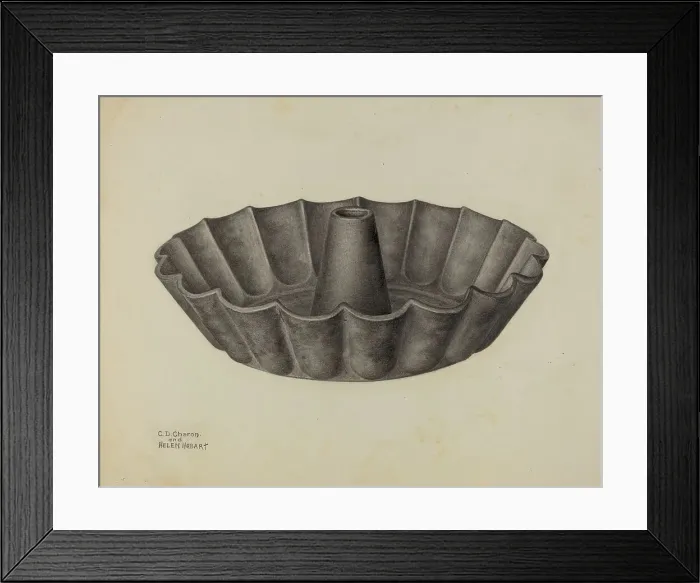 Framed Print : Cake Mold, c. 1941. Creators: Charles Charon, Helen Hobart Framed Print : Cake Mold, c. 1941. Creators: Charles Charon, Helen Hobart
