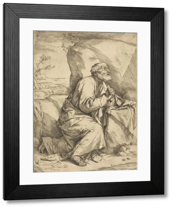 Framed Print : The Penitence of Saint Peter, 1621. Creator: Jusepe de Ribera Framed Print : The Penitence of Saint Peter, 1621. Creator: Jusepe de Ribera