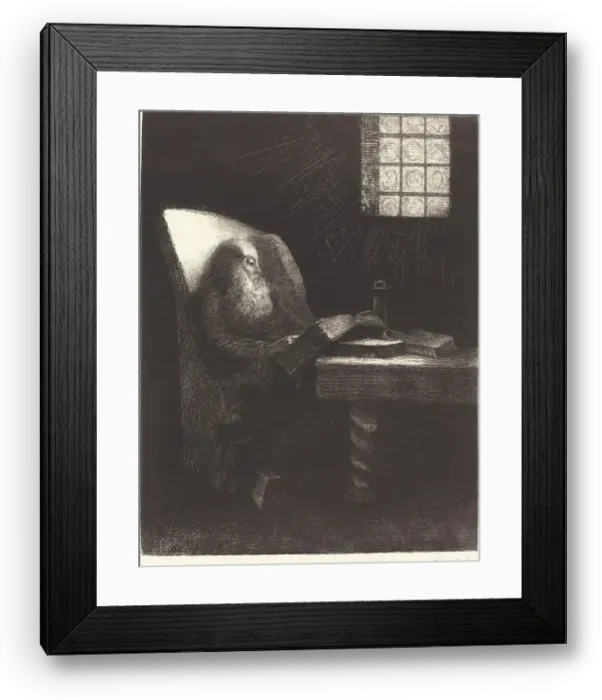 Framed Print : Le Liseur (The reader), 1892. Creator: Odilon Redon Framed Print : Le Liseur (The reader), 1892. Creator: Odilon Redon
