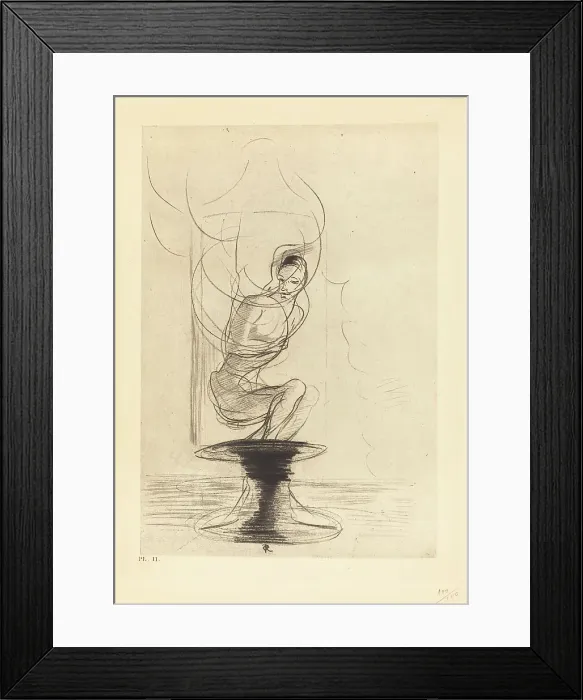 Framed Print : Parfois on trouve un vieux flacon qui se souvient, d'ou jaillit toute vive une ame qui revient... 1 Creator: Odilon Redon Framed Print : Parfois on trouve un vieux flacon qui se souvient, d'ou jaillit toute vive une ame qui revient... 1 Creator: Odilon Redon