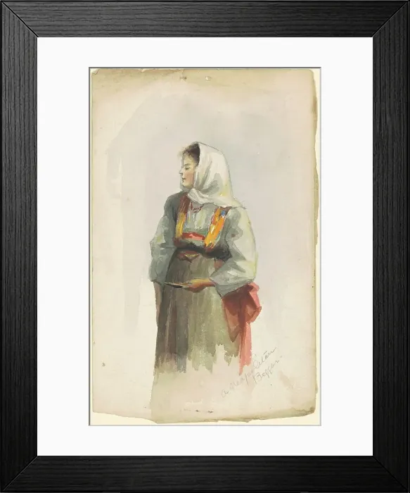 Framed Print : A Neopolitan Beggar, c. 1892. Creator: Marietta Minnigerode Andrews Framed Print : A Neopolitan Beggar, c. 1892. Creator: Marietta Minnigerode Andrews