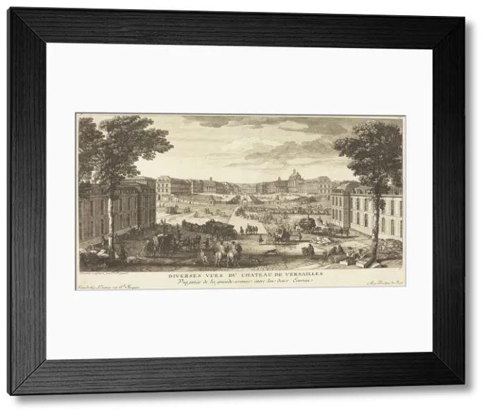 Framed Print : Vue Prise de la grande avenue entre les deux Ecuries. Creator: Jacques Rigaud Framed Print : Vue Prise de la grande avenue entre les deux Ecuries. Creator: Jacques Rigaud
