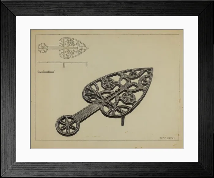 Framed Print : Pa. German Flat-iron Holder, c. 1936. Creator: Milton Grubstein Framed Print : Pa. German Flat-iron Holder, c. 1936. Creator: Milton Grubstein