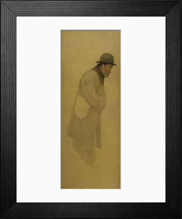 Framed Print : La Bouchée de pain : vieil homme coiffé d'un chapeau melon, une besace en bandoulière, c.1904. Creator: Fernand Pelez Framed Print : La Bouchée de pain : vieil homme coiffé d'un chapeau melon, une besace en bandoulière, c.1904. Creator: Fernand Pelez