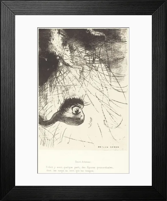 Framed Print : Saint-Antoine: Il doit y avoir quelque part des figures primordiales dont les corps ne sont... 1889 Creator: Odilon Redon Framed Print : Saint-Antoine: Il doit y avoir quelque part des figures primordiales dont les corps ne sont... 1889 Creator: Odilon Redon