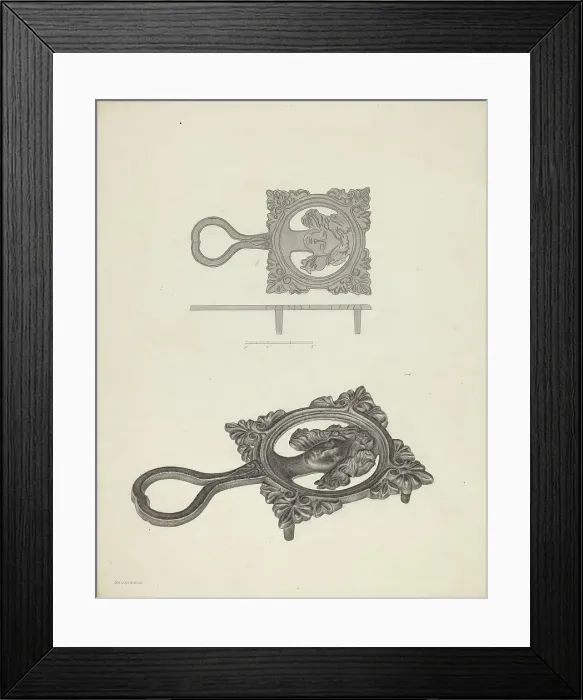 Framed Print : Flat Iron Holder, c. 1940. Creator: Milton Grubstein Framed Print : Flat Iron Holder, c. 1940. Creator: Milton Grubstein