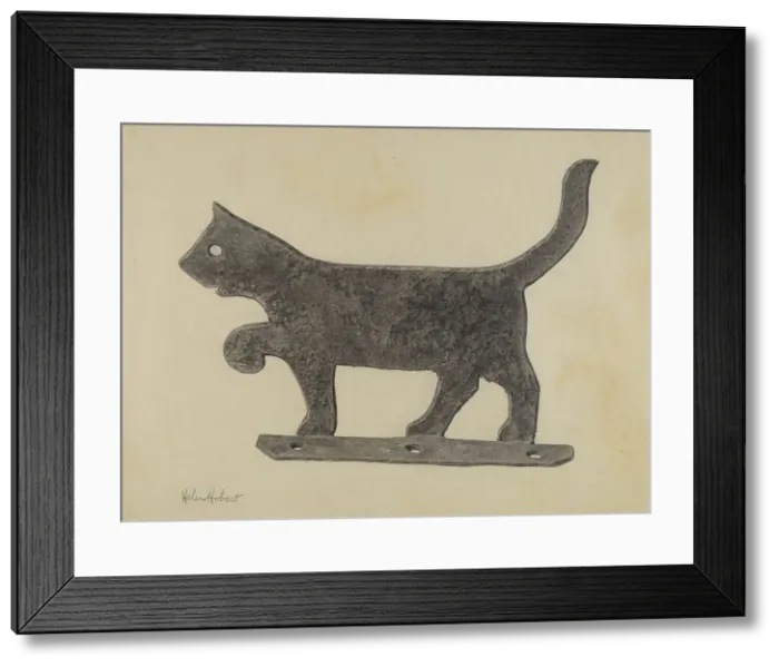 Framed Print : Foot Scraper, c. 1939. Creator: Helen Hobart