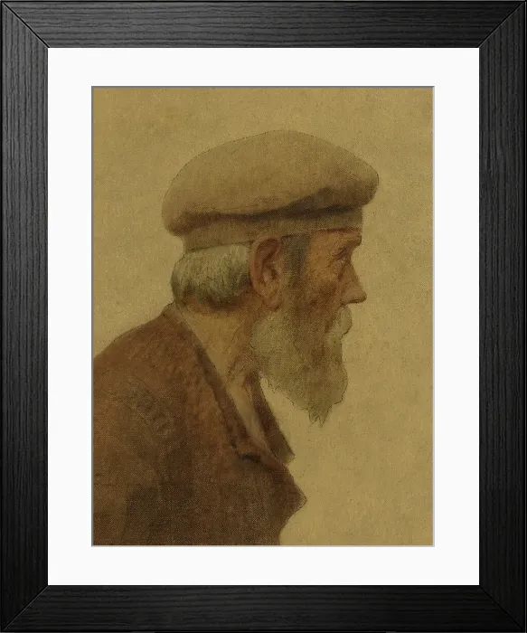 Framed Print : La Bouchée de pain : vieil homme de profil, coiffé d'un béret, mains dans les poches, c.1904. Creator: Fernand Pelez Framed Print : La Bouchée de pain : vieil homme de profil, coiffé d'un béret, mains dans les poches, c.1904. Creator: Fernand Pelez