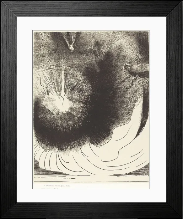 Framed Print : Et il tombe du ciel une grande etoile ardente (And there fell a great star from heaven... 1899. Creator: Odilon Redon) Framed Print : Et il tombe du ciel une grande etoile ardente (And there fell a great star from heaven... 1899. Creator: Odilon Redon)