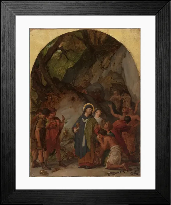 Framed Print : Esquisse pour l'église Saint-Ambroise : Saint Ambroise, évêque de Milan, livre les vases... 1873. Creator: Jules Eugene Lenepveu Framed Print : Esquisse pour l'église Saint-Ambroise : Saint Ambroise, évêque de Milan, livre les vases... 1873. Creator: Jules Eugene Lenepveu