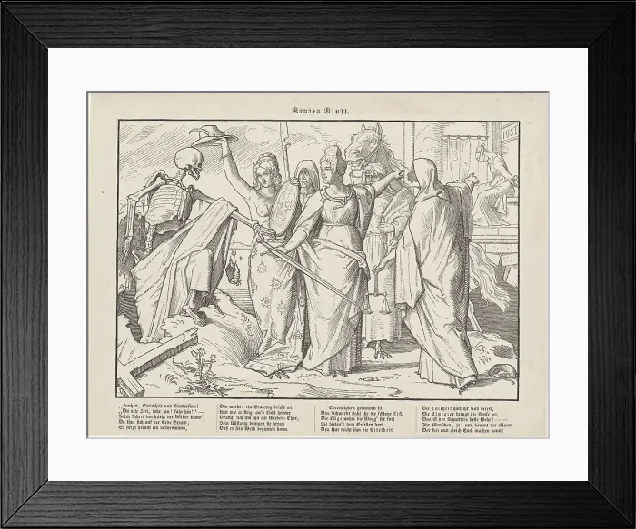 Framed Print : Auch ein Todtentanz I, 1849. Creator: Alfred Rethel Framed Print : Auch ein Todtentanz I, 1849. Creator: Alfred Rethel