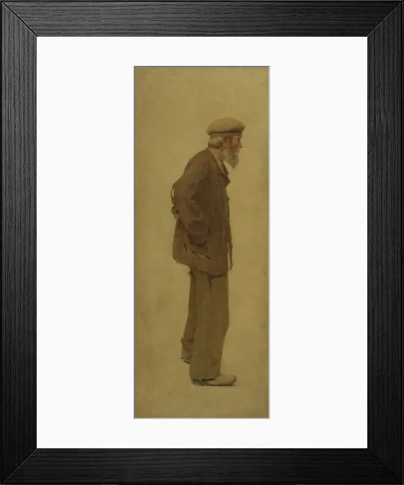 Framed Print : La Bouchée de pain : vieil homme de profil, coiffé d'un béret, mains dans les poches, c.1904. Creator: Fernand Pelez Framed Print : La Bouchée de pain : vieil homme de profil, coiffé d'un béret, mains dans les poches, c.1904. Creator: Fernand Pelez