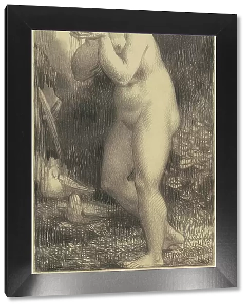 Nude Drinking at a Fountain, 1860s-1870s. Creator: William P. Babcock