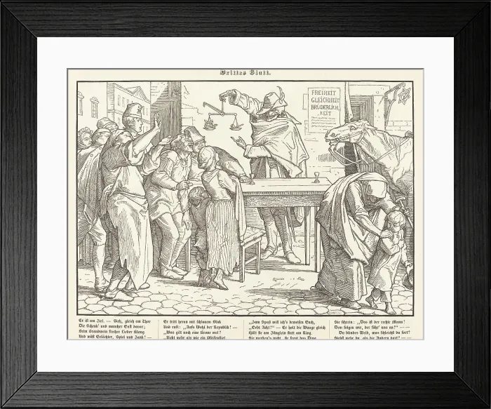 Framed Print : Auch ein Todtentanz III, 1849. Creator: Alfred Rethel Framed Print : Auch ein Todtentanz III, 1849. Creator: Alfred Rethel