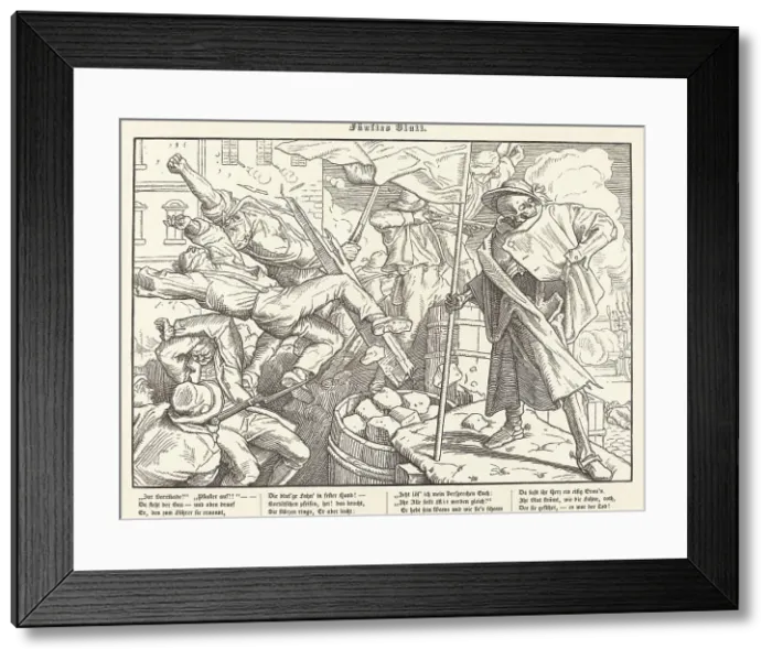 Framed Print : Auch ein Todtentanz V, 1849. Creator: Alfred Rethel Framed Print : Auch ein Todtentanz V, 1849. Creator: Alfred Rethel