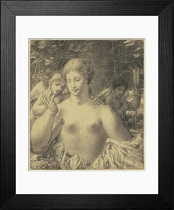 Framed Print : Nude with Cherubim, 1860s-1870s. Creator: William P. Babcock Framed Print : Nude with Cherubim, 1860s-1870s. Creator: William P. Babcock