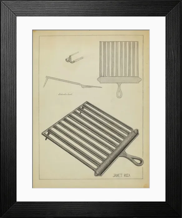 Framed Print : Flat Iron Holder, c. 1936. Creator: Janet Riza Framed Print : Flat Iron Holder, c. 1936. Creator: Janet Riza