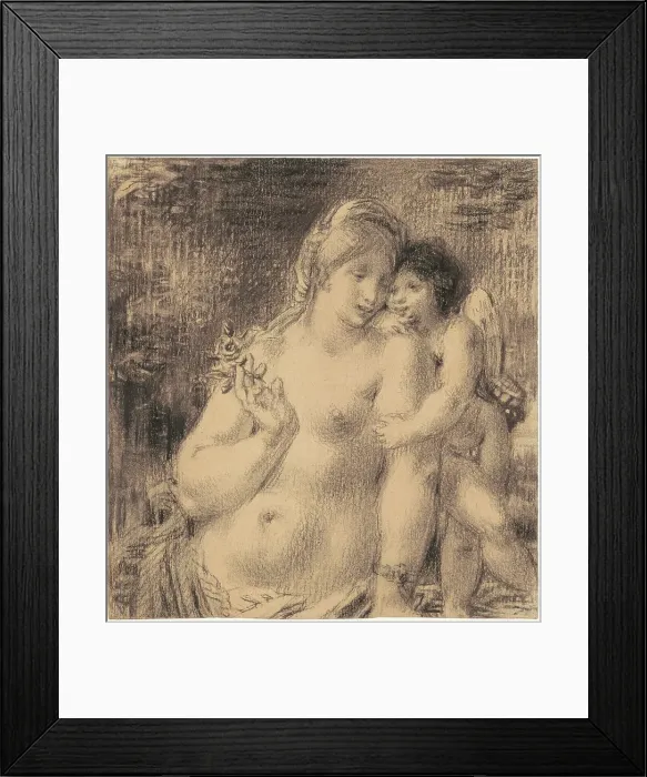 Framed Print : Nude with Cupid, 1860s-1870s. Creator: William P. Babcock Framed Print : Nude with Cupid, 1860s-1870s. Creator: William P. Babcock