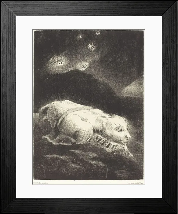 Framed Print : Quand s'eveillait la Vie au Fon de la matiere obscure (When life was awakening... 1883. Creator: Odilon Redon) Framed Print : Quand s'eveillait la Vie au Fon de la matiere obscure (When life was awakening... 1883. Creator: Odilon Redon)