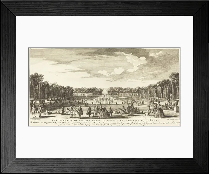 Framed Print : Vue du Bassin de Latone Prise du Bord de la Terrasse du Chateau. Creator: Jacques Rigaud Framed Print : Vue du Bassin de Latone Prise du Bord de la Terrasse du Chateau. Creator: Jacques Rigaud