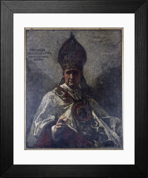 Framed Print : Portrait de Marie-Dominique Sibour (1792-1857), archevêque de Paris de 1848 à 1857, 1856. Creator: Thomas Couture Framed Print : Portrait de Marie-Dominique Sibour (1792-1857), archevêque de Paris de 1848 à 1857, 1856. Creator: Thomas Couture
