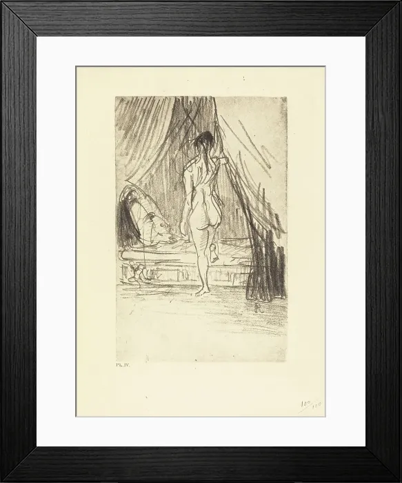 Framed Print : Volupte, Fantome Elastique! (Pleasure, elastic phantom!), 1890. Creator: Odilon Redon