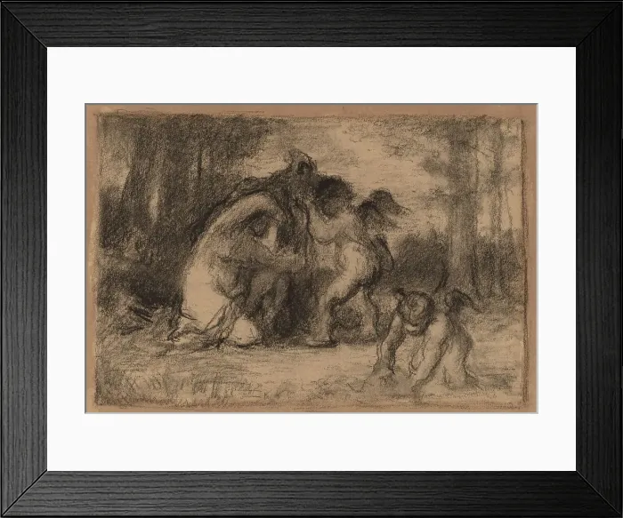 Framed Print : Wooded Landscape with Putti Helping a Woman Undress. Creator: William P. Babcock Framed Print : Wooded Landscape with Putti Helping a Woman Undress. Creator: William P. Babcock