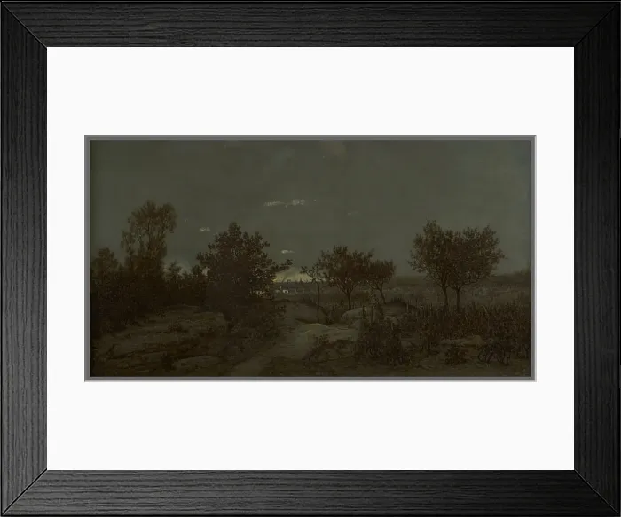 Framed Print : La campagne au lever du jour, 1859. Creator: Theodore Rousseau Framed Print : La campagne au lever du jour, 1859. Creator: Theodore Rousseau