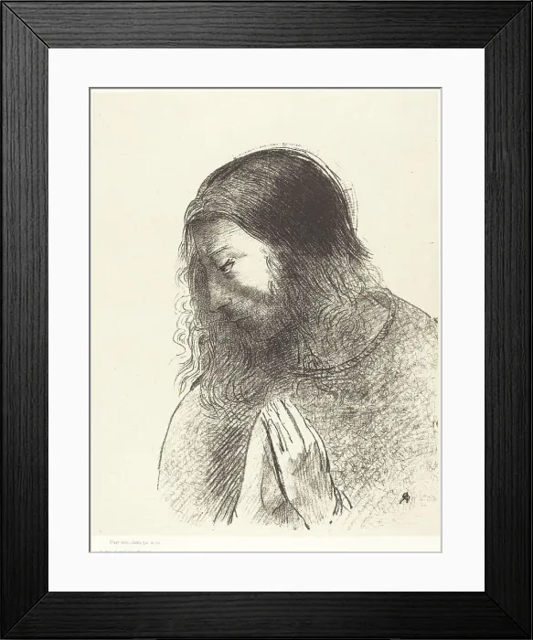 Framed Print : C'est moi, Jean, qui ai vu et qui ai oie ces choses (And I John saw these things and heard... 1899. Creator: Odilon Redon) Framed Print : C'est moi, Jean, qui ai vu et qui ai oie ces choses (And I John saw these things and heard... 1899. Creator: Odilon Redon)