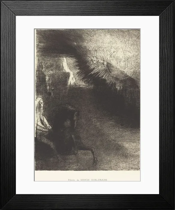 Framed Print : Pélerin du monde sublunaire (Pilgrim of the sublunary world), 1891. Creator: Odilon Redon Framed Print : Pélerin du monde sublunaire (Pilgrim of the sublunary world), 1891. Creator: Odilon Redon