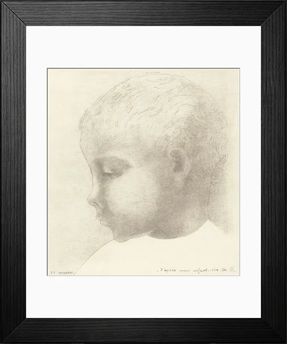 Framed Print : Mon Enfant (My Child), 1892. Creator: Odilon Redon Framed Print : Mon Enfant (My Child), 1892. Creator: Odilon Redon