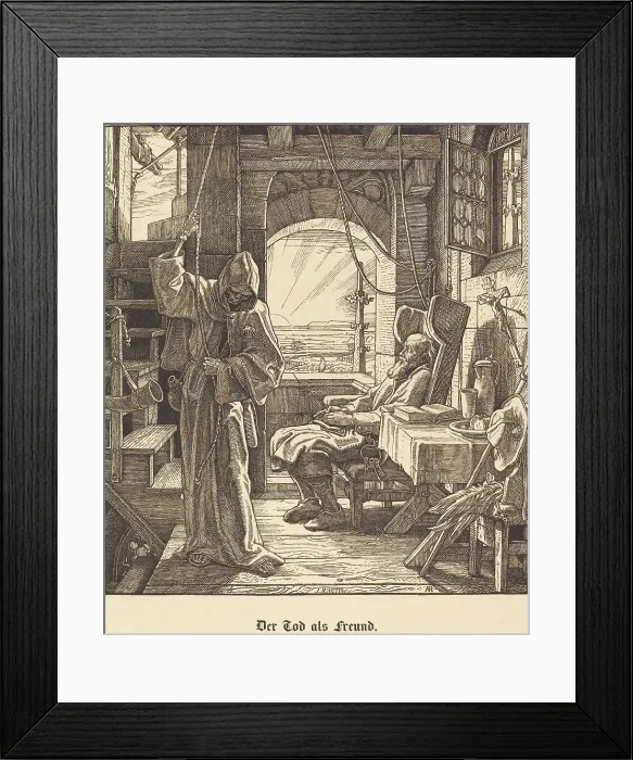 Framed Print : Der Tod als Freund (Death as a Friend), 1851. Creator: Alfred Rethel Framed Print : Der Tod als Freund (Death as a Friend), 1851. Creator: Alfred Rethel