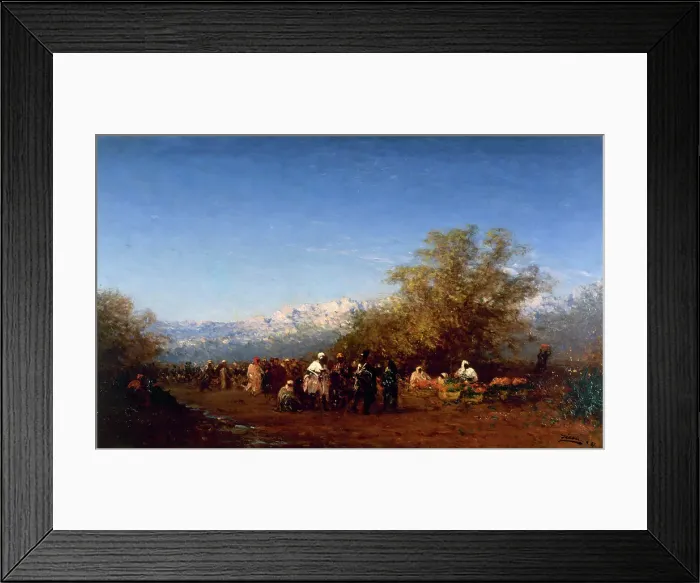 Framed Print : Marché à Fez, 1887. Creator: Felix Francois Georges Philibert Ziem Framed Print : Marché à Fez, 1887. Creator: Felix Francois Georges Philibert Ziem