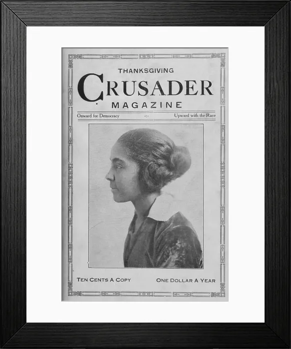 Framed Print : Thanksgiving Crusader Magazine; Onward for Democracy; Upward with Race. [Cover page], 1918-1922. Creators: Unknown, Cyril V. Briggs