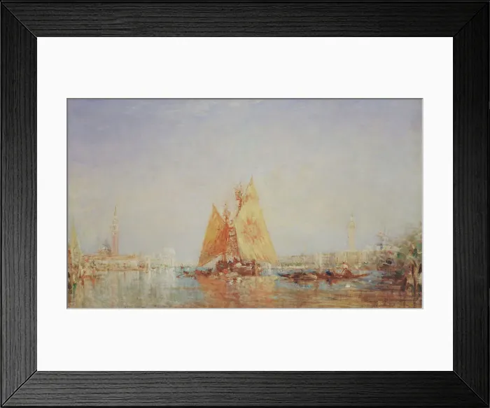 Framed Print : Venise, Trabaccolo à la voile jaune, between 1870 and 1890. Creator: Felix Francois Georges Philibert Ziem Framed Print : Venise, Trabaccolo à la voile jaune, between 1870 and 1890. Creator: Felix Francois Georges Philibert Ziem