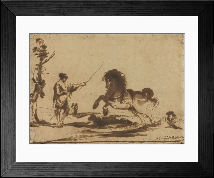 Framed Print : Landscape with the Taming of a Horse, 1620 / 1630. Creator: Guercino Framed Print : Landscape with the Taming of a Horse, 1620 / 1630. Creator: Guercino