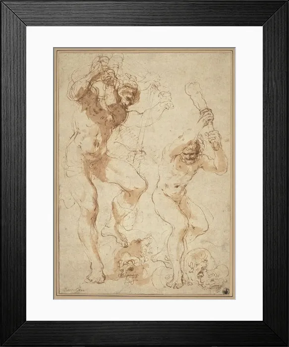 Framed Print : Hercules Slaying the Hydra, c. 1618. Creator: Guercino