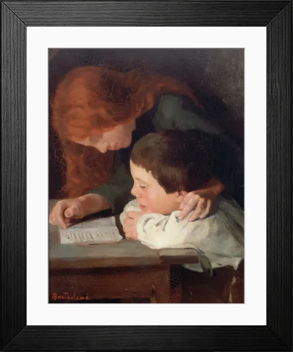 Framed Print : Reading, between 1880 and 1885. Creator: Albert Bartholomé Framed Print : Reading, between 1880 and 1885. Creator: Albert Bartholomé