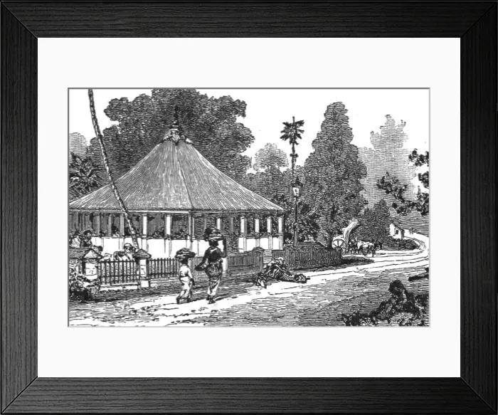 Framed Print : Free Rest House and Orchard for Poor Wayfarers in Morotto, 1891. Creator: LK van Dort Framed Print : Free Rest House and Orchard for Poor Wayfarers in Morotto, 1891. Creator: LK van Dort
