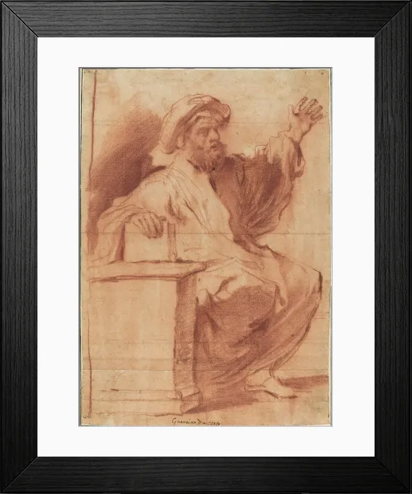 Framed Print : Seated Prophet. Creator: Guercino Framed Print : Seated Prophet. Creator: Guercino