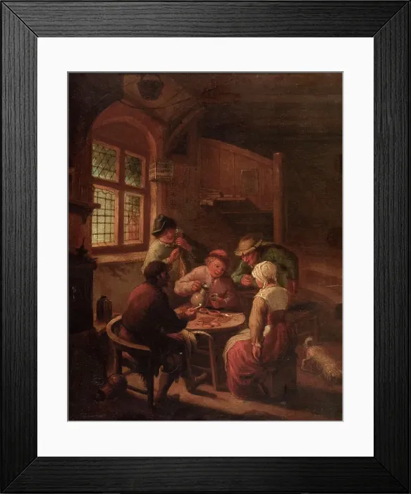 Framed Print : Cabaret scene, after Adriaen van Ostade. Creator: Unknown Framed Print : Cabaret scene, after Adriaen van Ostade. Creator: Unknown