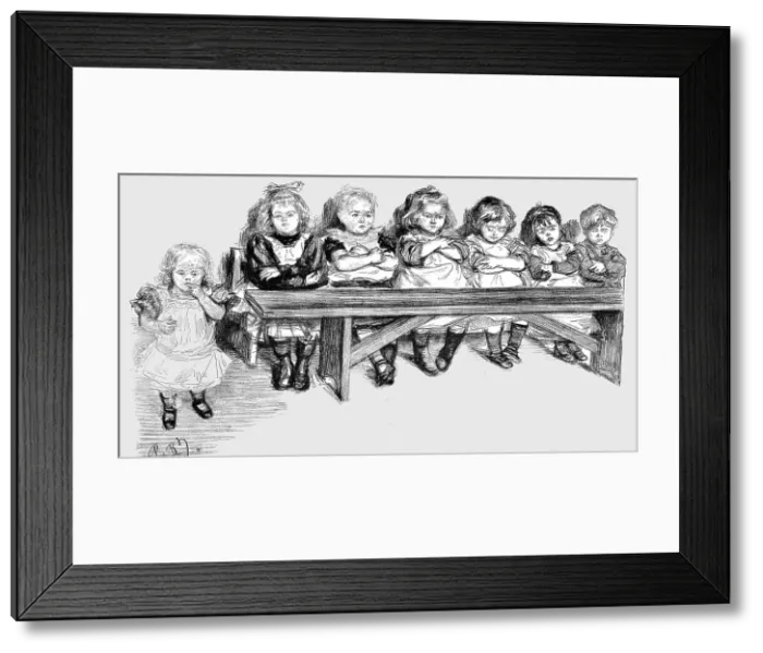 Framed Print : Free Education - The Babies Bench, 1891. Creator: Paul Charles Renouard Framed Print : Free Education - The Babies Bench, 1891. Creator: Paul Charles Renouard